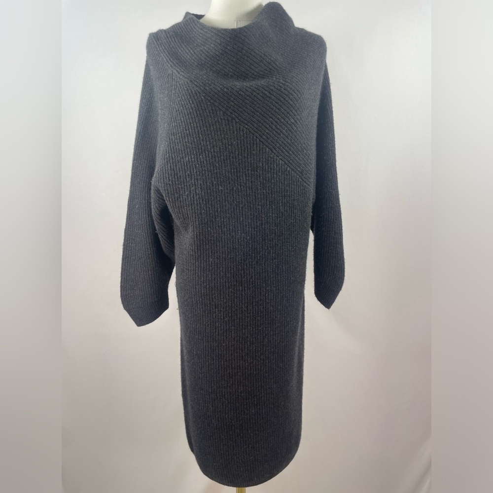 ✨ Brochu Walker "Leith" Asymmetrical Cowl Neck Sweater Dress Gray Size S✨
